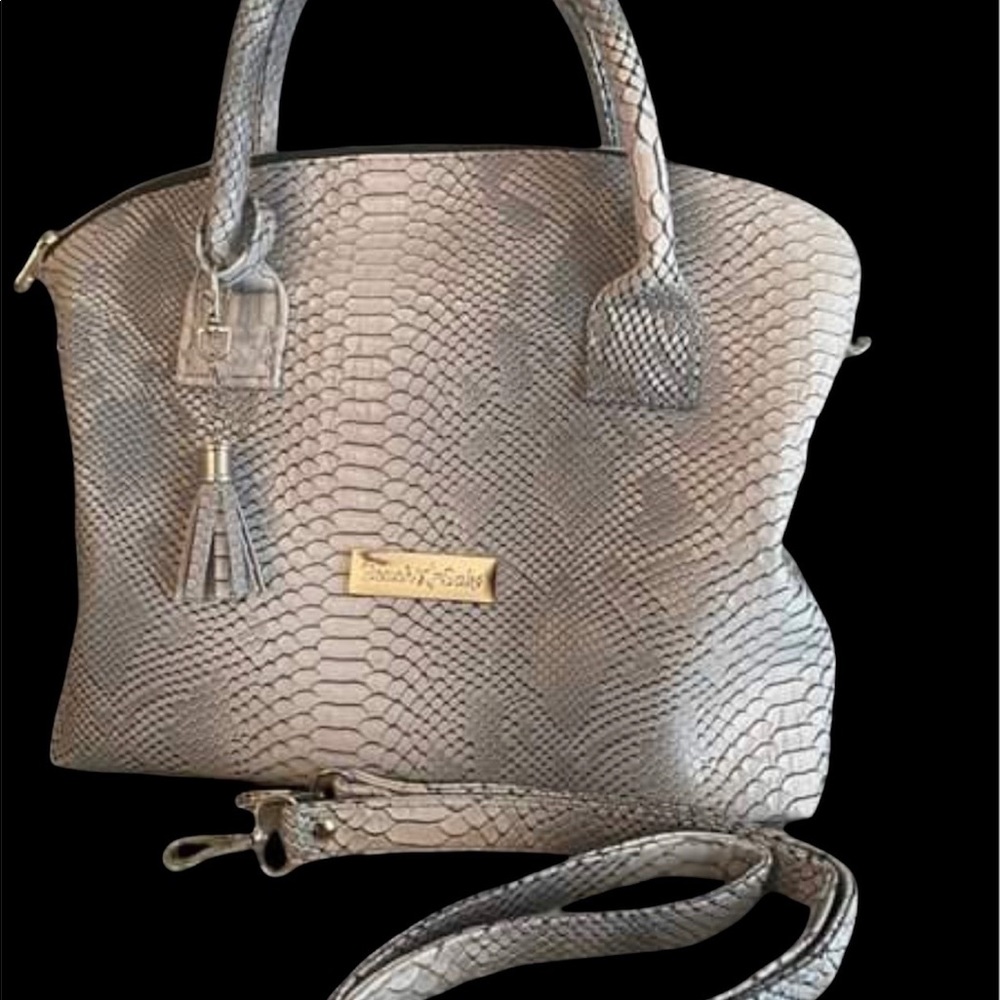 Custom made faux snakeskin Lola handbag crossbody waterproof canvas interior